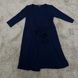 Navy blue wrap front tie Lulus dress